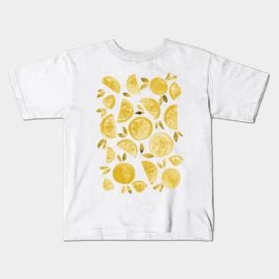 Watercolor grapefruit - monochrome yellow Kids T-Shirt